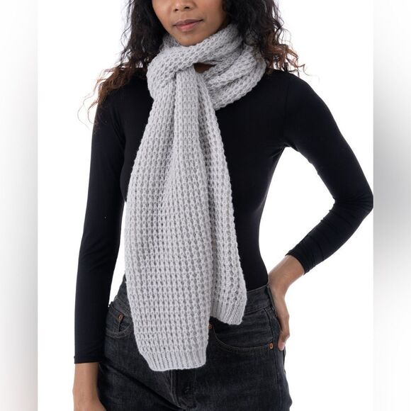 STYLE & CO Women's Solid Waffle-Knit Scarf - Picture 2 of 4